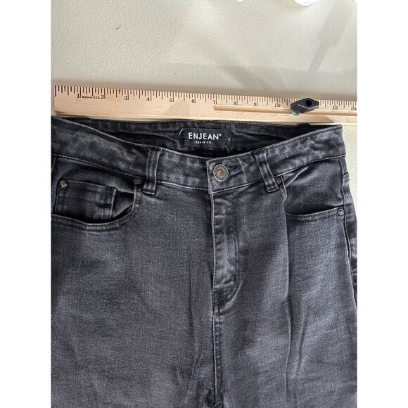 Enjean Jeans Size 9 Black Denim High-Waisted Skinny - Picture 8 of 8